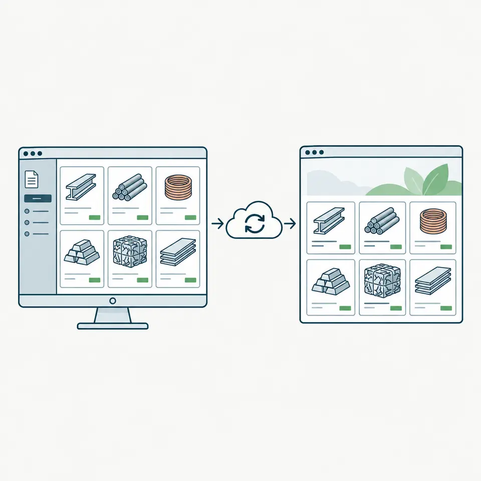Artikelen synchroniseren met een openbare websitecatalogus